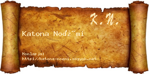 Katona Noémi névjegykártya
